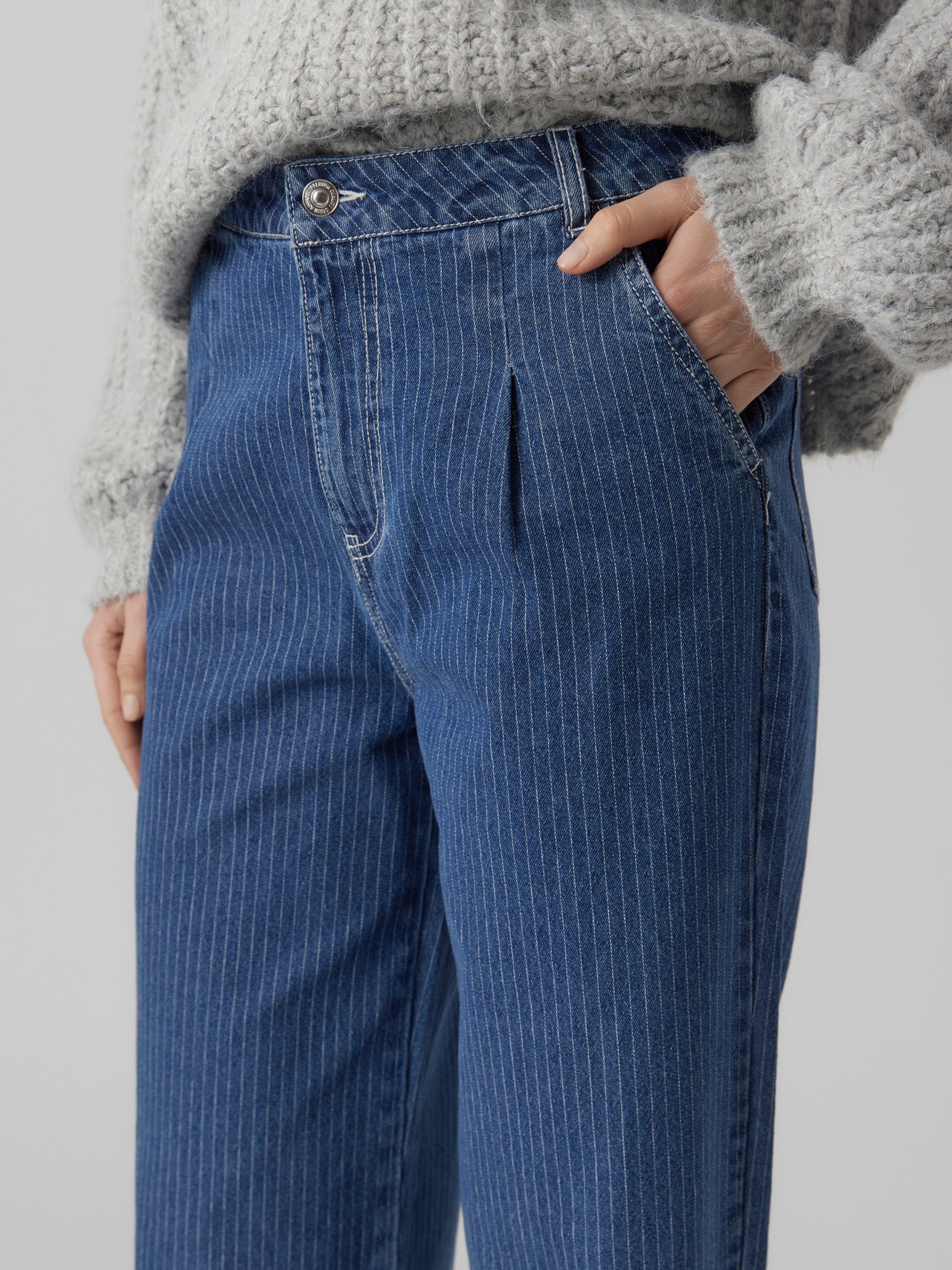 Vero Moda VMKATHY Hohe Taille Locker geschnitten Jeans -Medium Blue Denim - 10294357