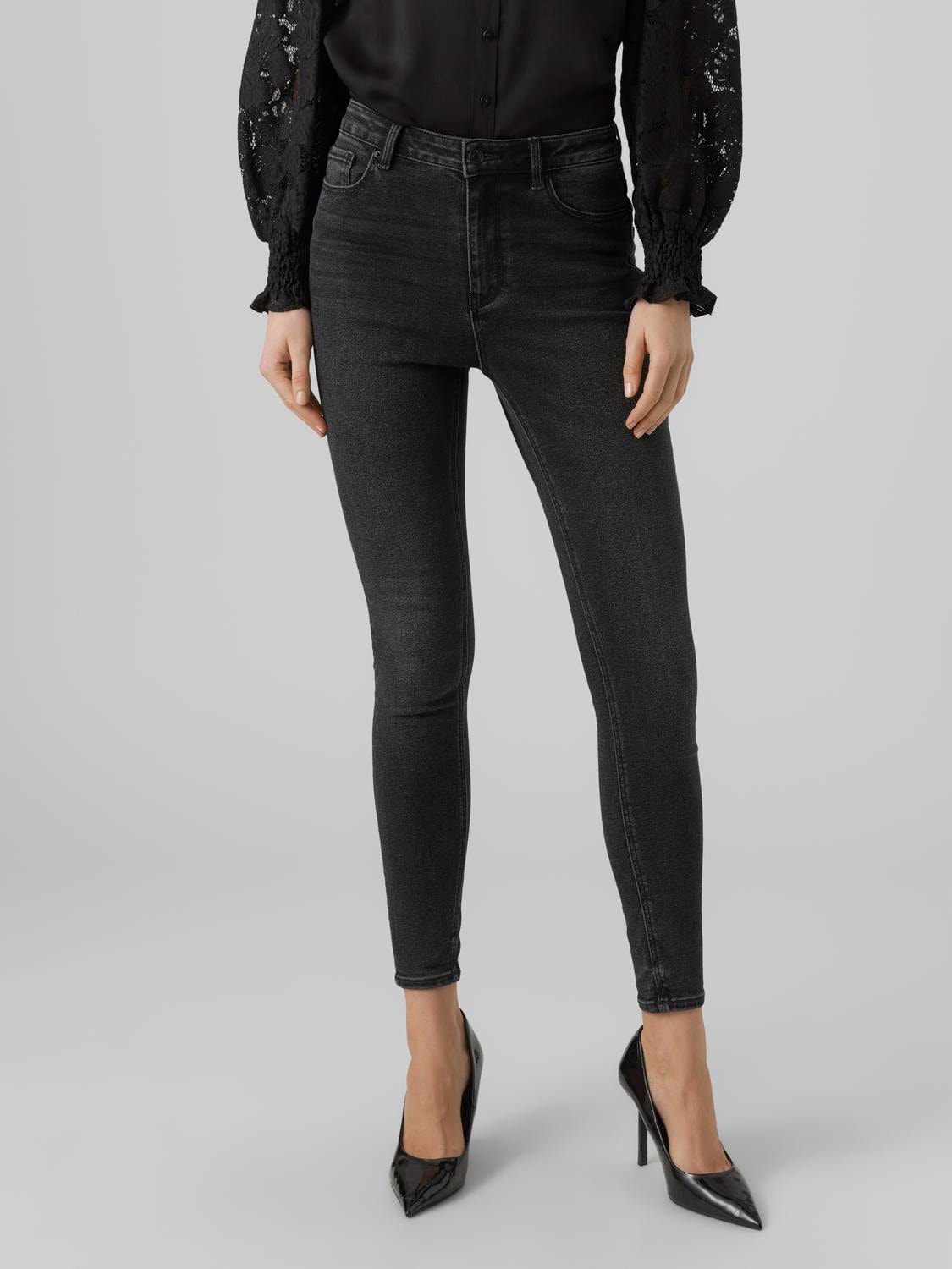 Vero Moda VMSOPHIA Krój slim Jeans -Black Denim - 10294383