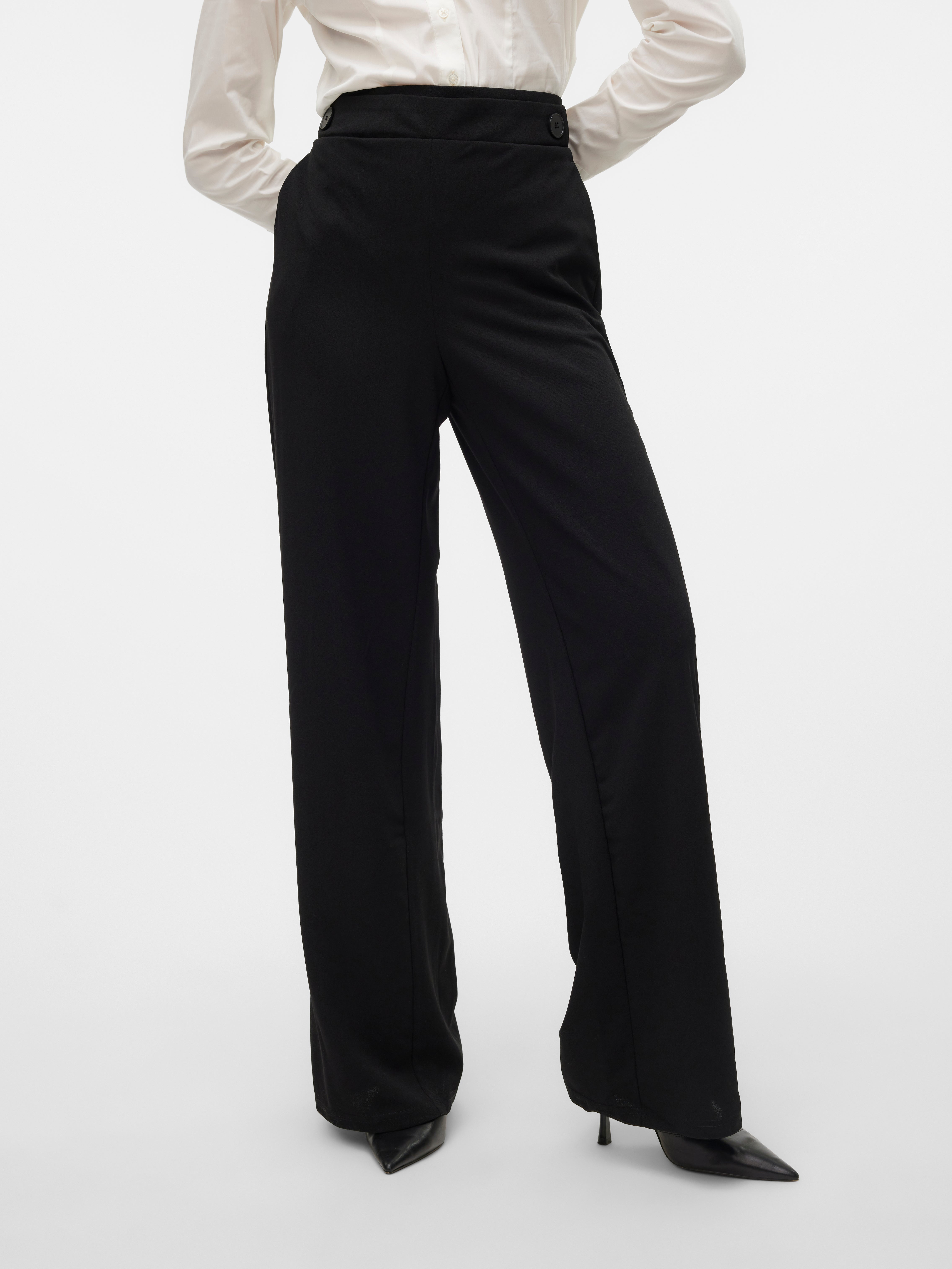 Haut Noir Péplum Vero Moda - Taille 6/8 (équivalent 38) - Manches Courtes - Occasion Très Bon état