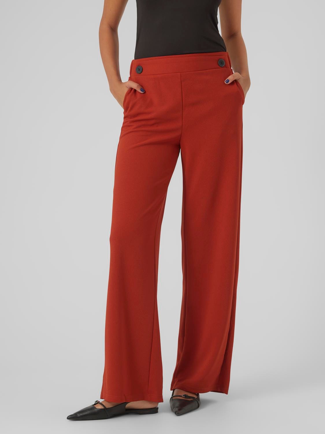 Vero Moda VMLIVA High rise Trousers -Red Ochre - 10294485