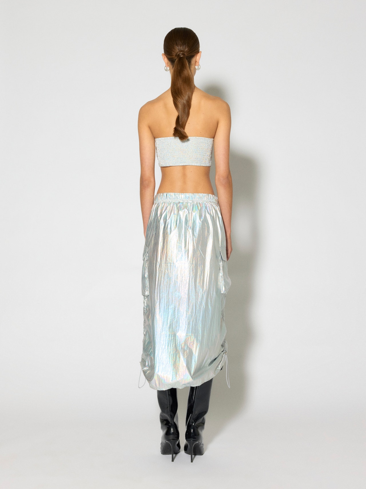 Vero Moda SOMETHINGNEW X AISHA POTTER Midi skirt -Silver - 10294552