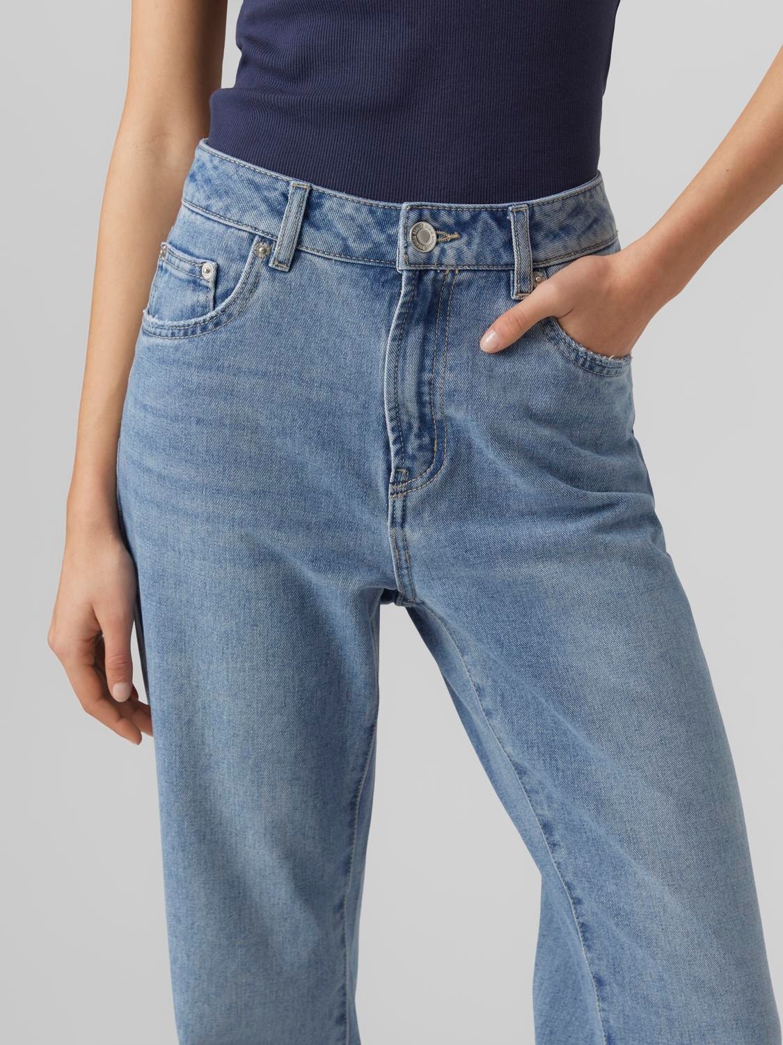 Vero Moda VMMATHILDE Mid rise Straight fit Jeans -Light Blue Denim - 10294930