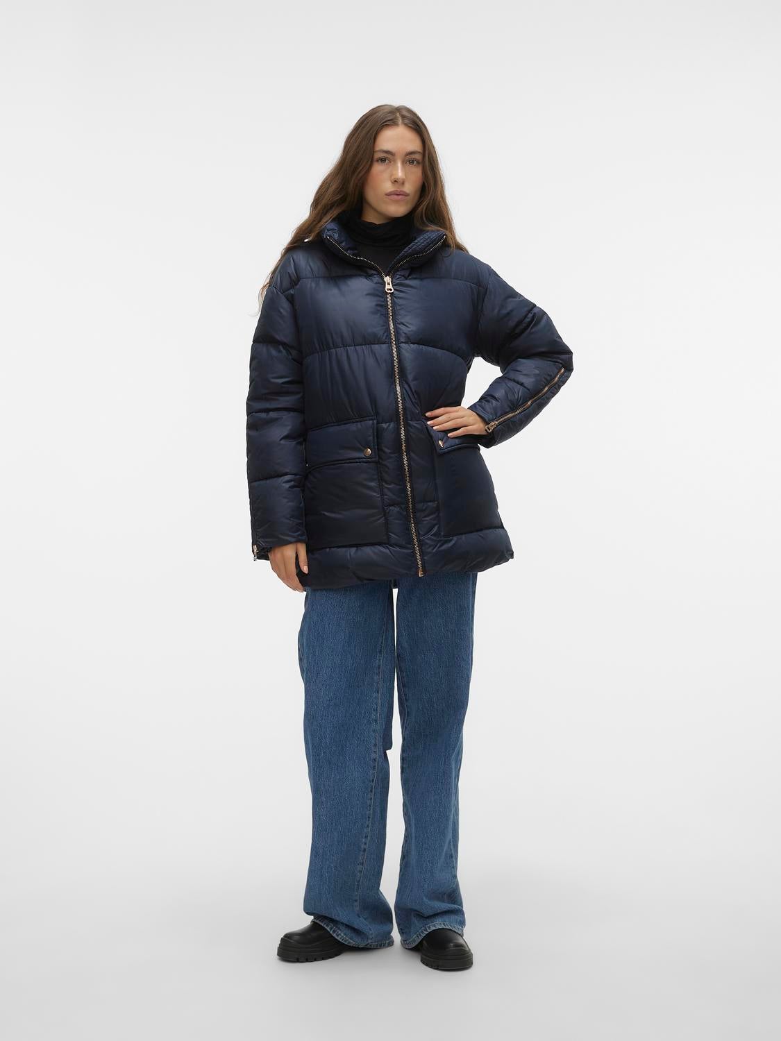 Buy Vero Moda Women's A-Line Coat (159277604_Navy Blazer_XS) at Amazon.in