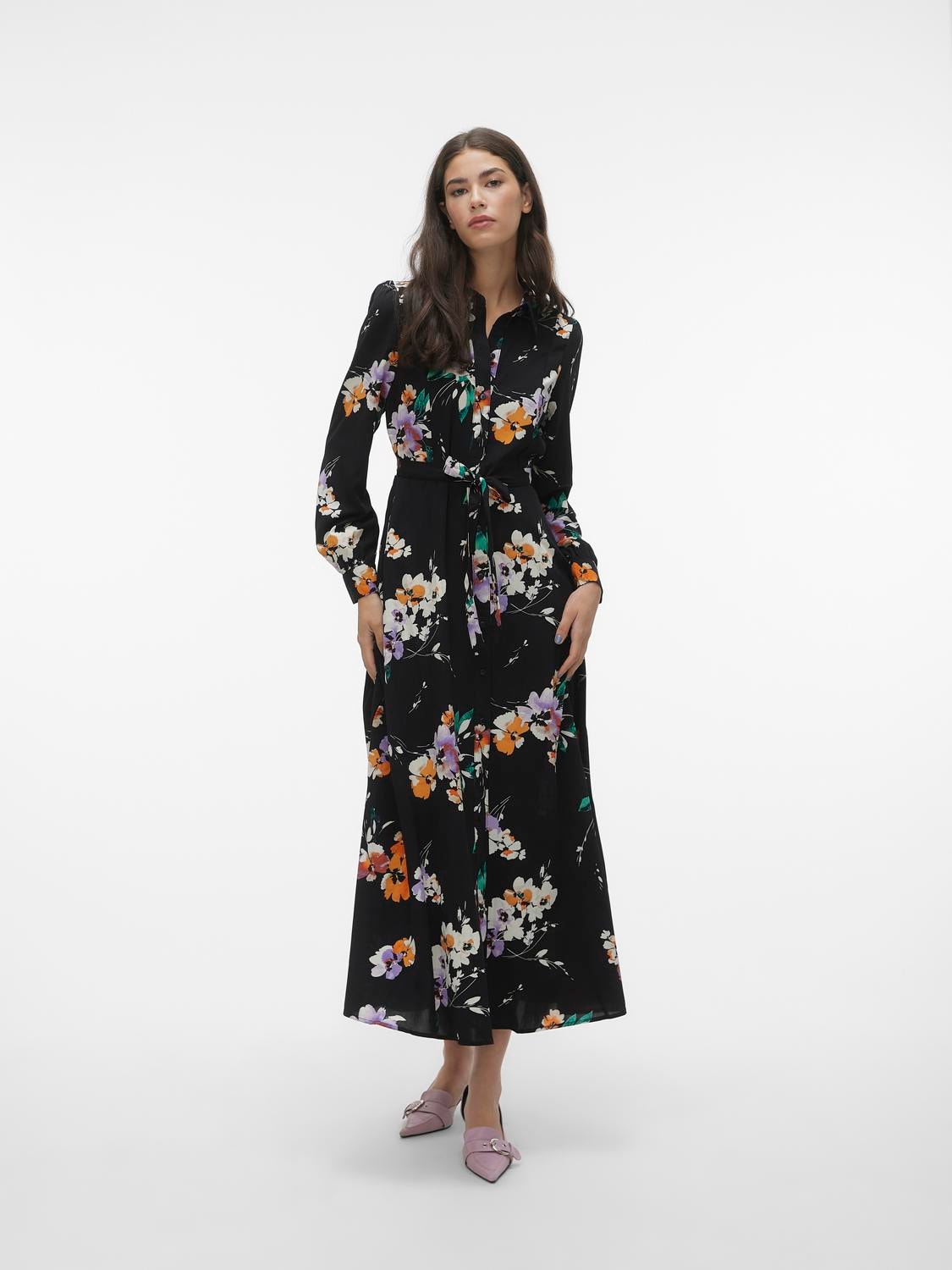 Vero Moda VMSHILAH Midi dress -Black - 10294989