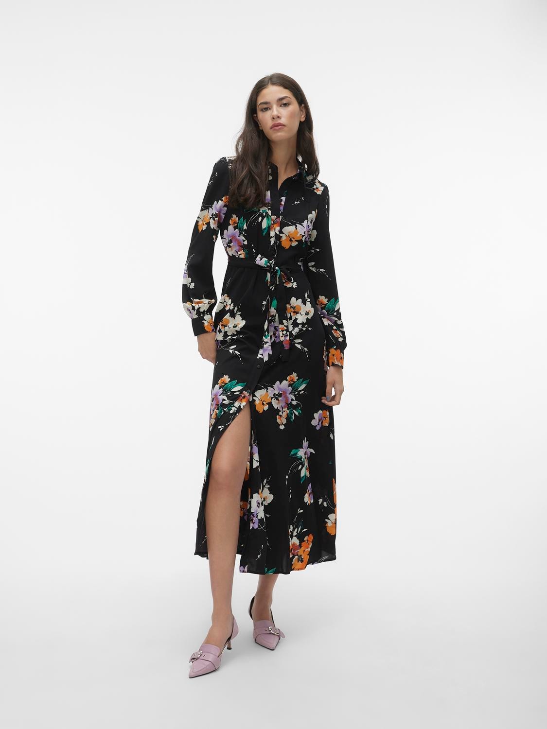 Vero Moda VMSHILAH Midi dress -Black - 10294989