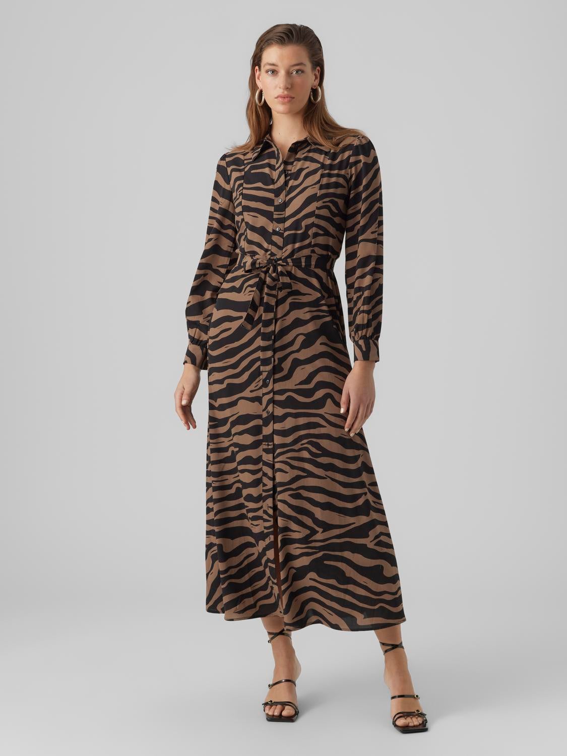 Vero moda leopard print midi clearance dress