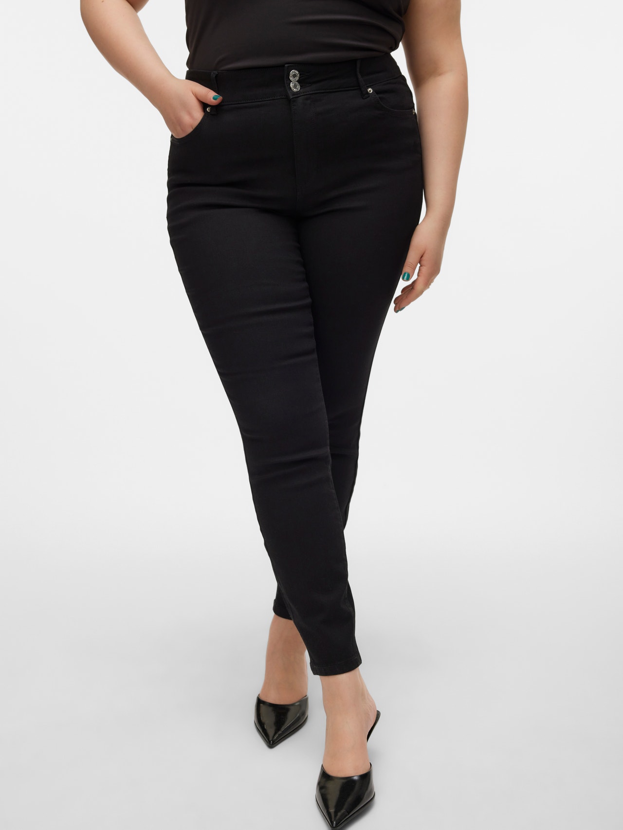 Vero Moda VMCSOPHIA Slim Fit Jeans -Black Denim - 10295004