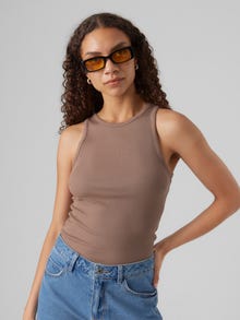 Vero Moda VMROMA Tank-Top -Brown Lentil - 10295022