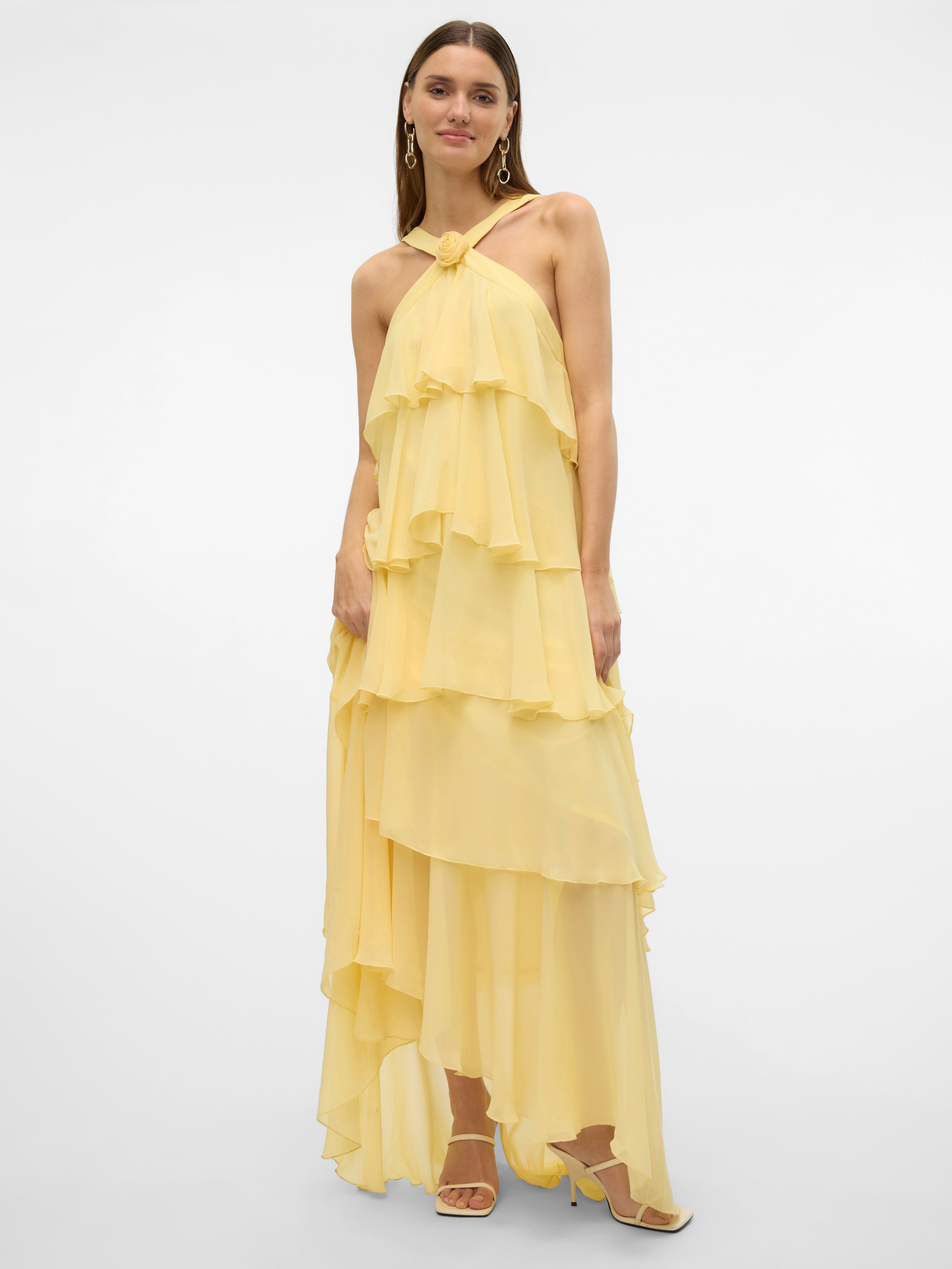 VMFELICIA Lang kjole | Mellemgul | Vero Moda®