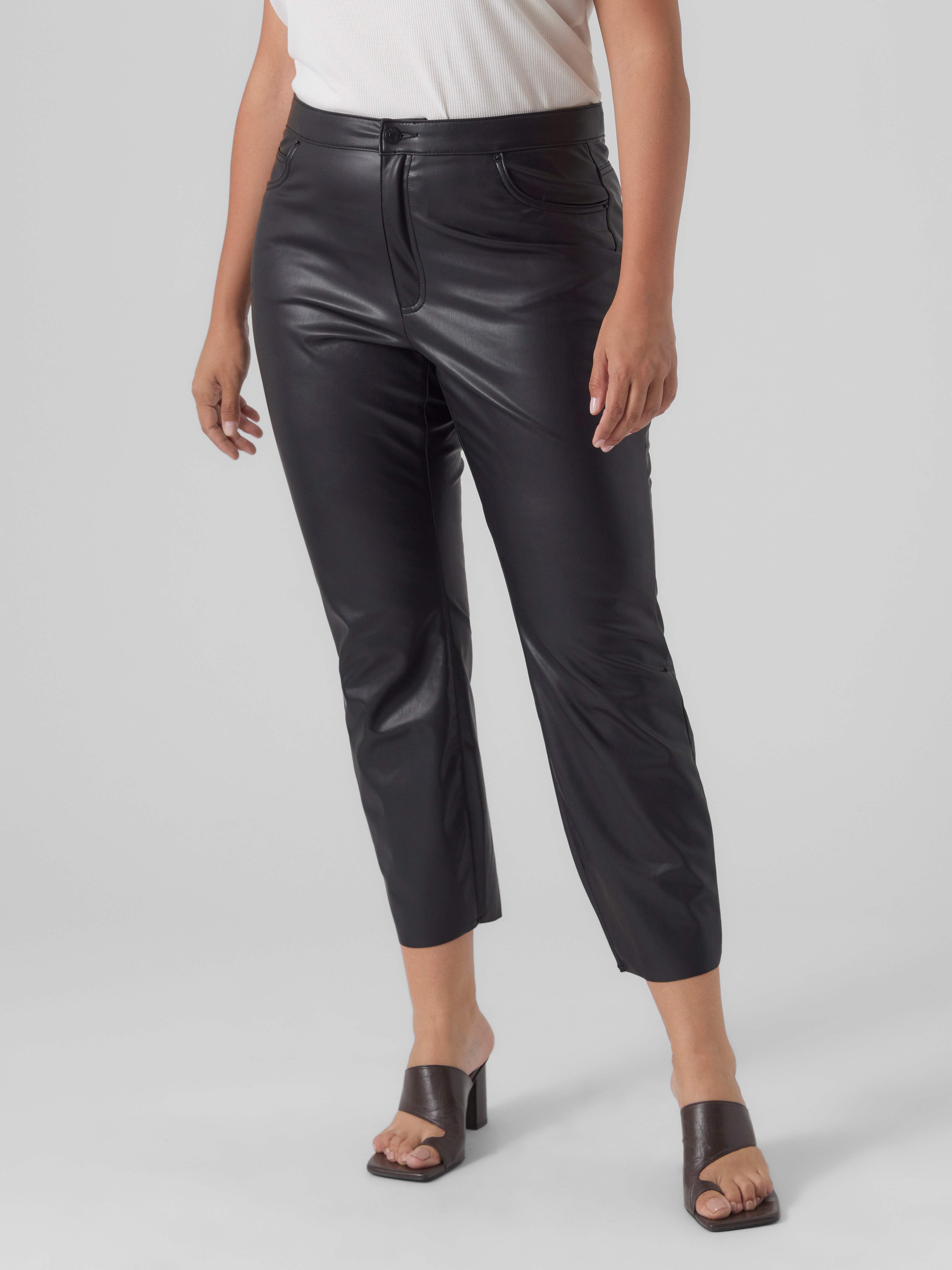 Vero moda faux hot sale leather trousers