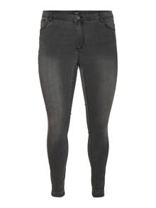 Vero Moda VMCFANYA Medelhög midja Skinny Fit Jeans -Dark Grey Denim - 10295528
