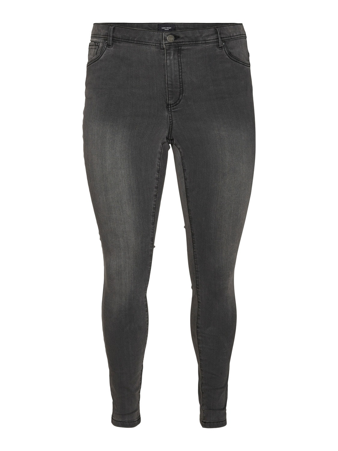 Vero Moda VMCFANYA Middels høyt snitt Skinny Fit Jeans -Dark Grey Denim - 10295528