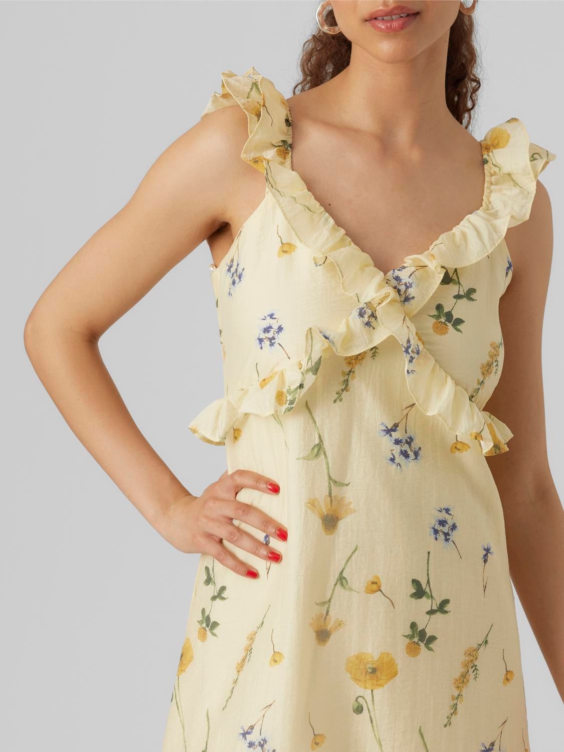 VMMADELEINE Robe longue Jaune clair Vero Moda