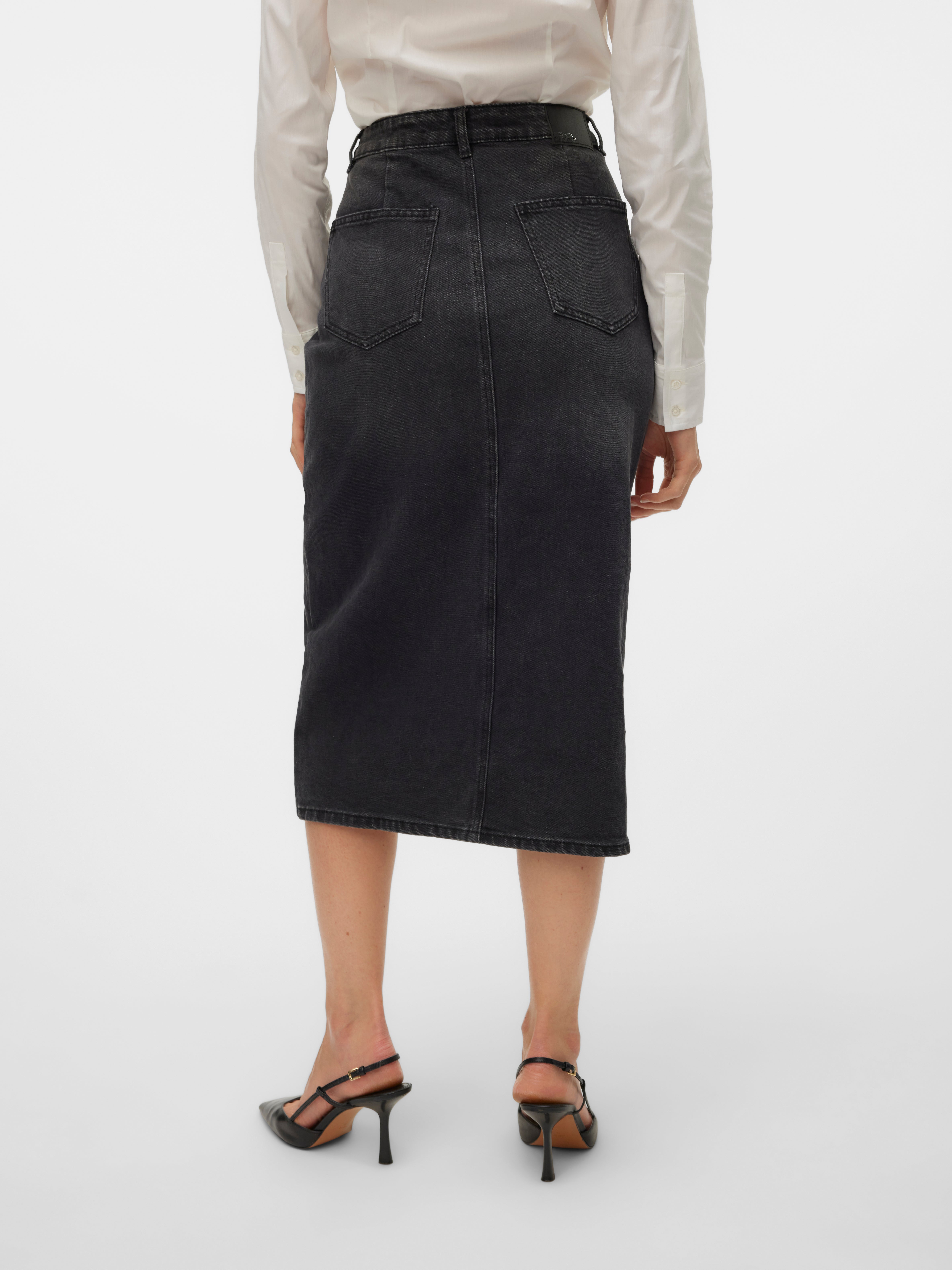 VMVERI High waist Lange rok Zwart Vero Moda