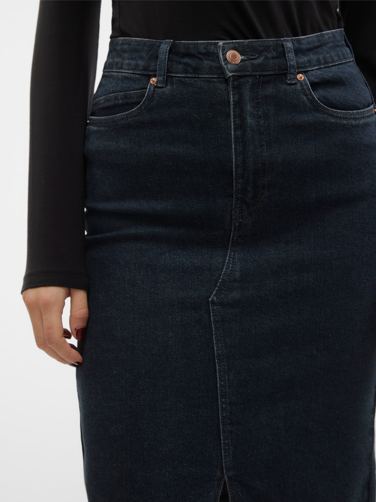 Vero Moda VMVERI High waist Long Skirt -Dark Blue Denim - 10295731