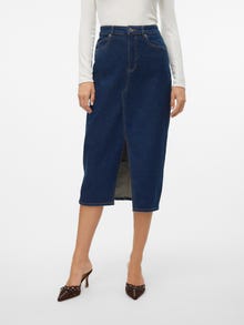 Vero Moda VMVERI Cintura alta Falda midi -Dark Blue Denim - 10295731