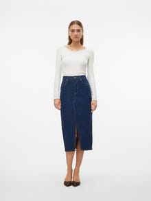 Vero Moda VMVERI Cintura alta Falda midi -Dark Blue Denim - 10295731