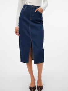 Vero Moda VMVERI Cintura alta Falda midi -Dark Blue Denim - 10295731