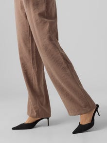 Vero Moda VMQUEENY High rise Trousers -Brown Lentil - 10295928