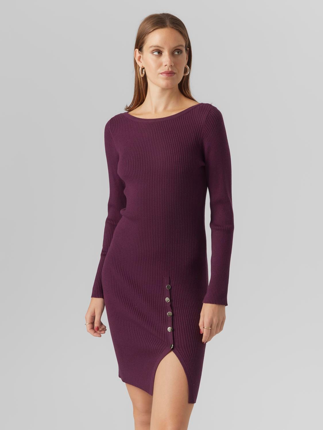 Knitted dress | Dark Purple | Vero