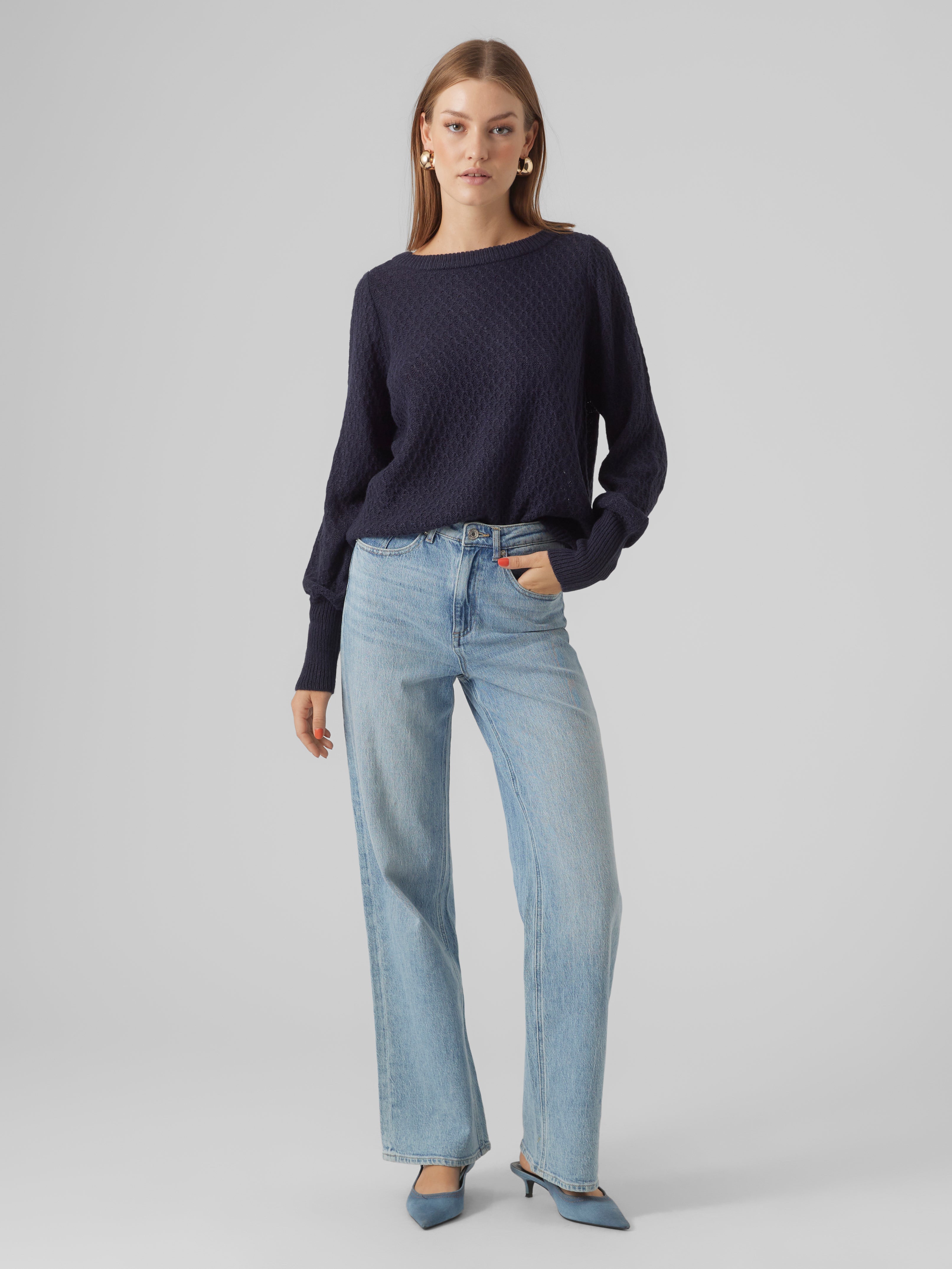 VMWAFFY Pullover | Dunkelblau | Vero Moda® 