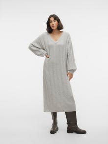 Vero Moda VMVERITY Długa sukienka -Light Grey Melange - 10296231