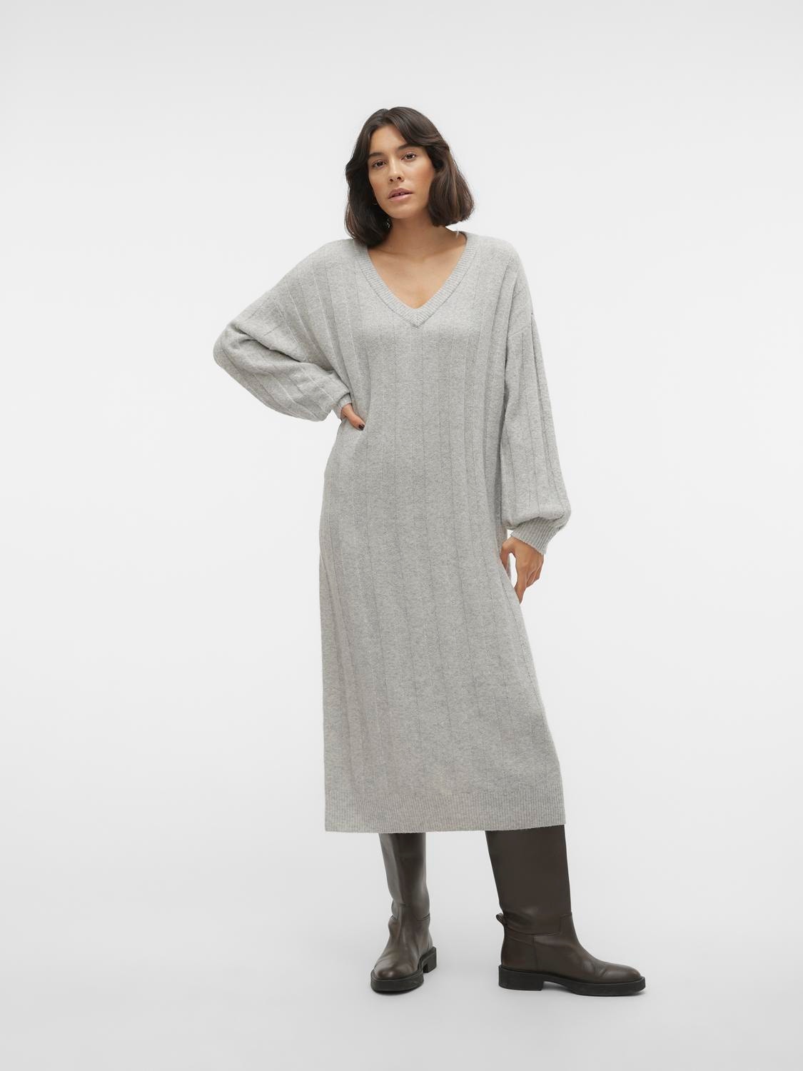 Vero Moda VMVERITY Robe longue -Light Grey Melange - 10296231
