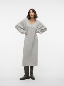 Vero Moda VMVERITY Langes Kleid -Light Grey Melange - 10296231