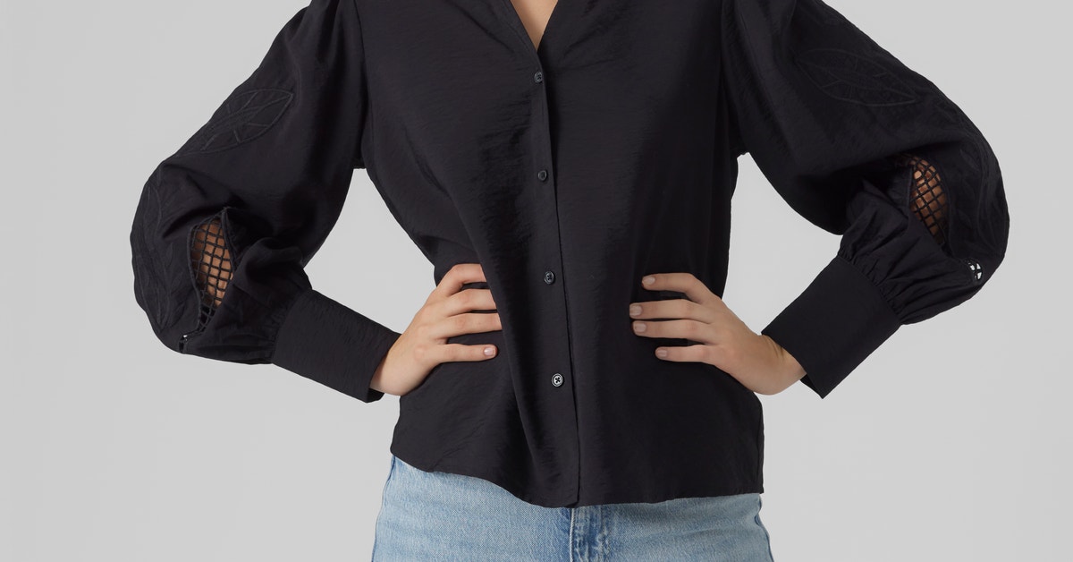 Chemisier Ambiance Femme - Noir - Taille L - Manches Courtes - Neuf Sans étiquettes