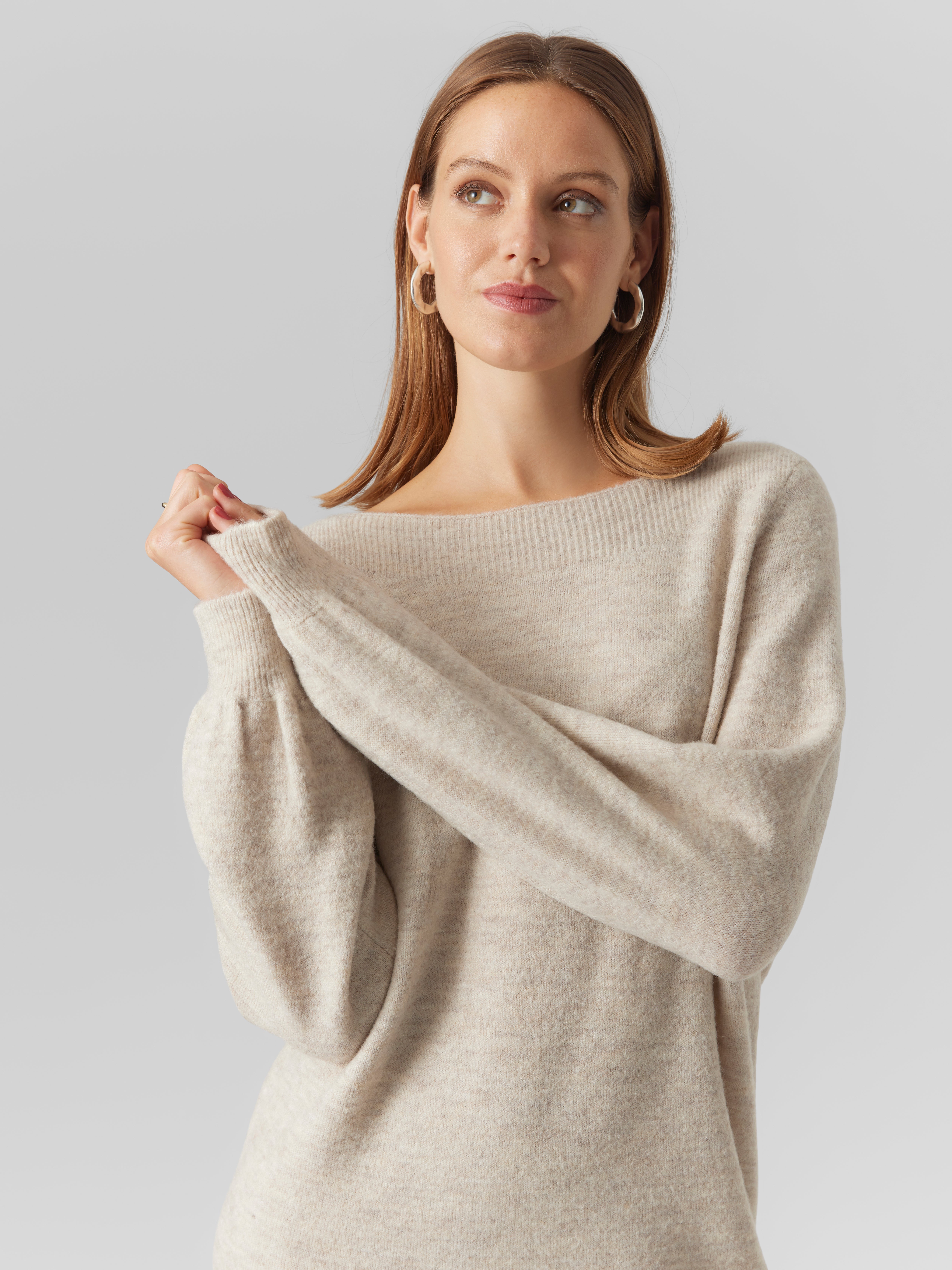 VERO MODA Vmlefile Balloon LS Boatneck Dress Noos Women's