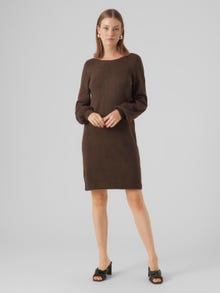 Vero Moda VMLEFILE Kort klänning -Chocolate Brown - 10296805