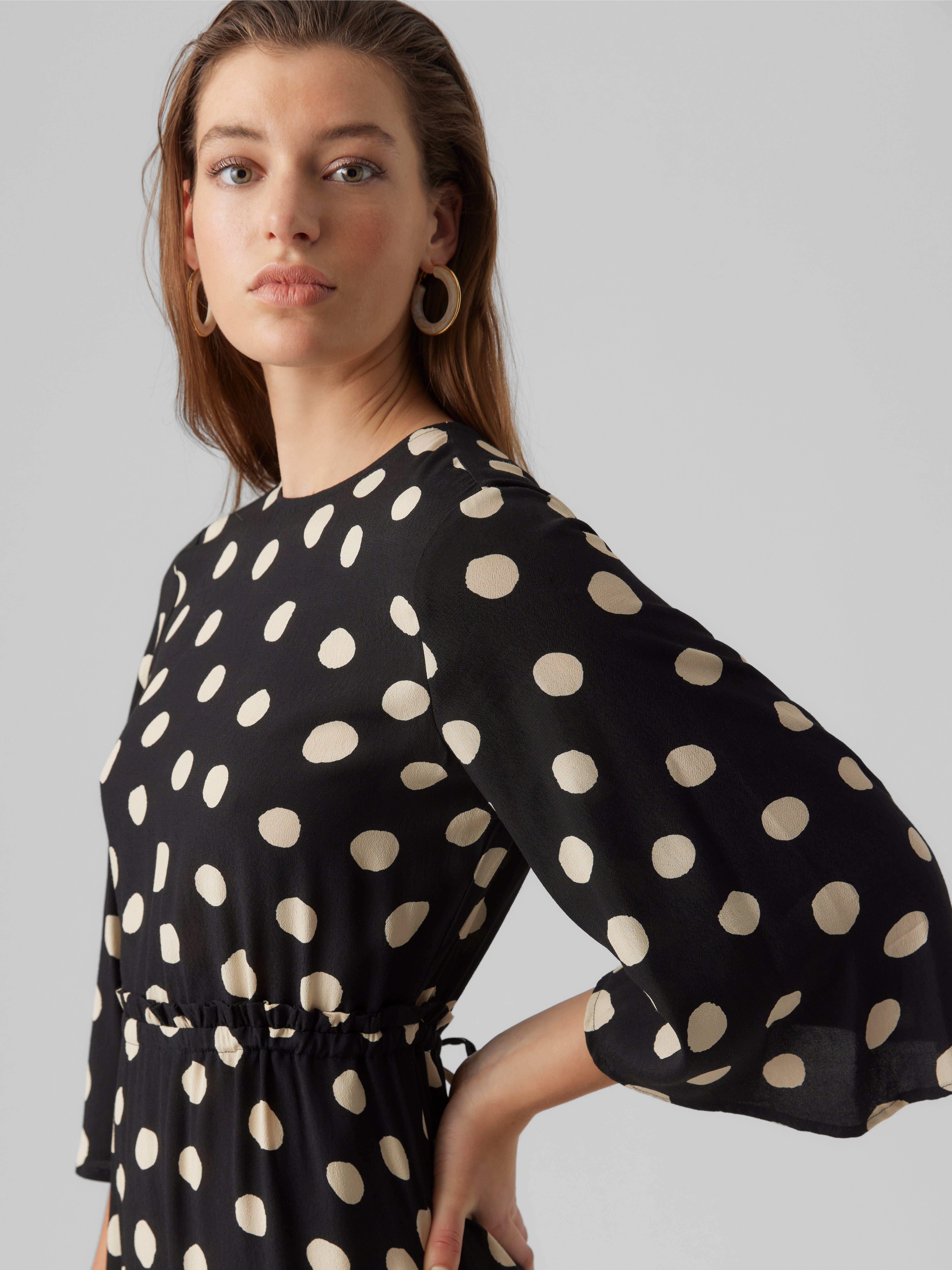 Vero moda polka dot midi outlet dress with volume sleeve