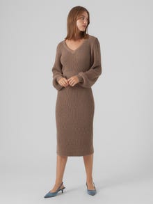 Vero Moda VMGEORGINE Long dress -Brown Lentil - 10297320