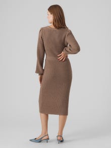 Vero Moda VMGEORGINE Lang kjole -Brown Lentil - 10297320