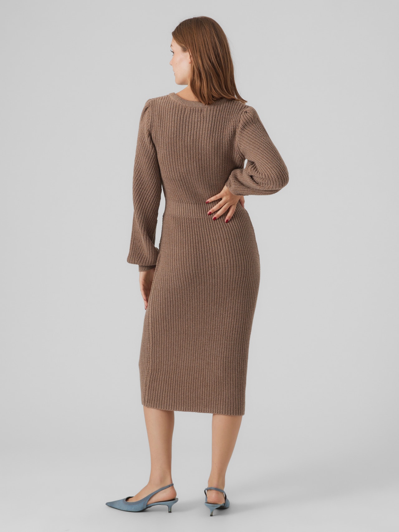 Vero Moda VMGEORGINE Long dress -Brown Lentil - 10297320