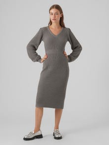 Vero Moda VMGEORGINE Long dress -Medium Grey Melange - 10297320