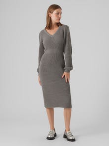 Vero Moda VMGEORGINE Langes Kleid -Medium Grey Melange - 10297320