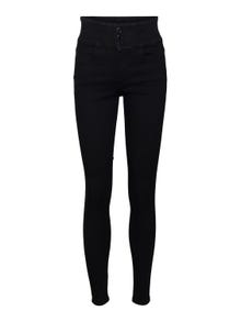 Vero Moda VMDONNA Super High Rise Skinny Fit Jeans -Black Denim - 10297433