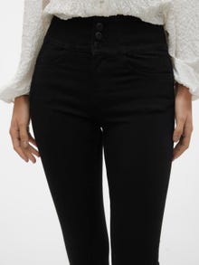 Vero Moda VMDONNA Super High Rise Skinny Fit Jeans -Black Denim - 10297433