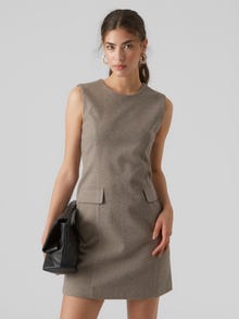 Vero Moda VMPIA Kort klänning -Light Grey Melange - 10297435