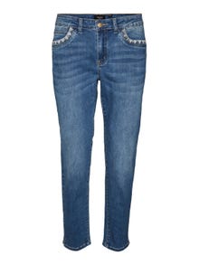 Vero Moda VMYOURS Mid Rise Verjüngt Jeans -Dark Blue Denim - 10297593