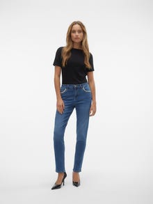 Vero Moda VMYOURS Mid rise Tapered Fit Jeans -Dark Blue Denim - 10297593