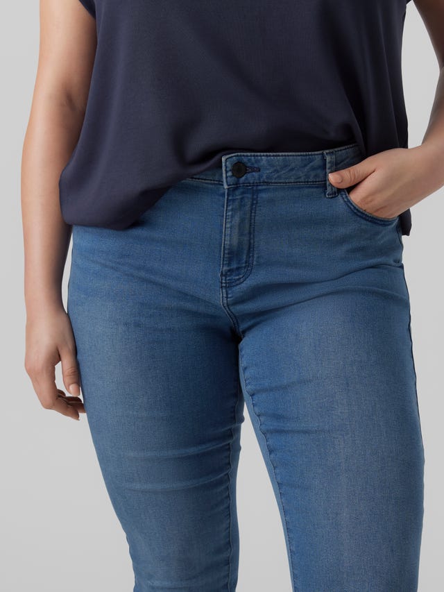 Vero Moda VMLUDY Middels høyt snitt Slim Fit Jeans - 10297614