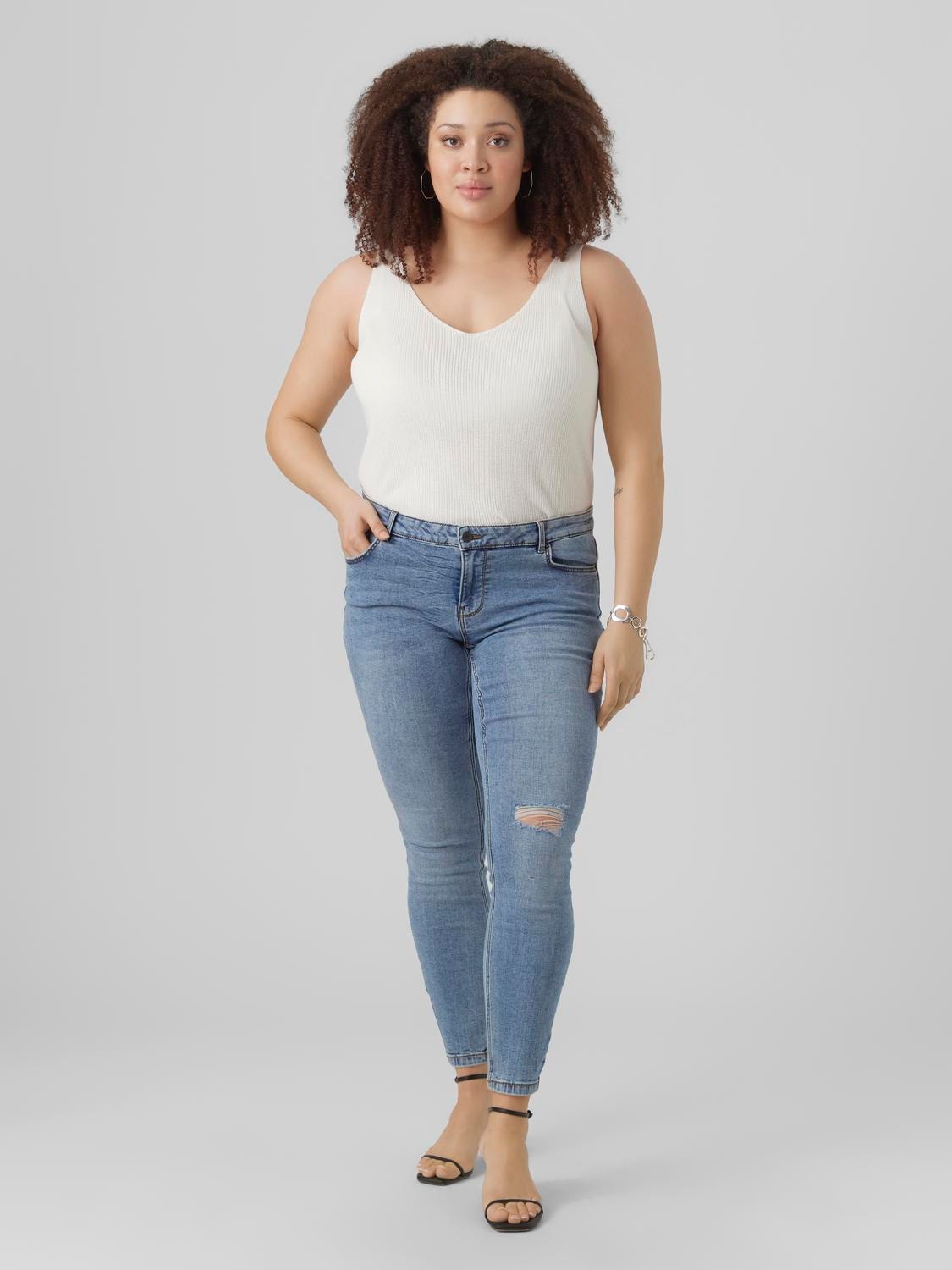 VMLYDIA lav jeans | Mellemblå Moda®