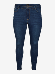 Vero Moda VMSOPHIA Augstceltne Izdilis Fit Džinsi -Dark Blue Denim - 10297631