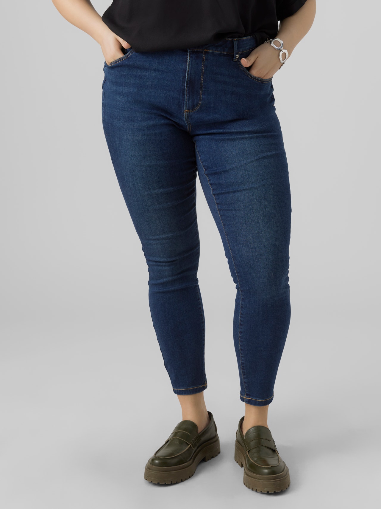 Vero Moda VMSOPHIA Hög midja Skinny Fit Jeans -Dark Blue Denim - 10297631
