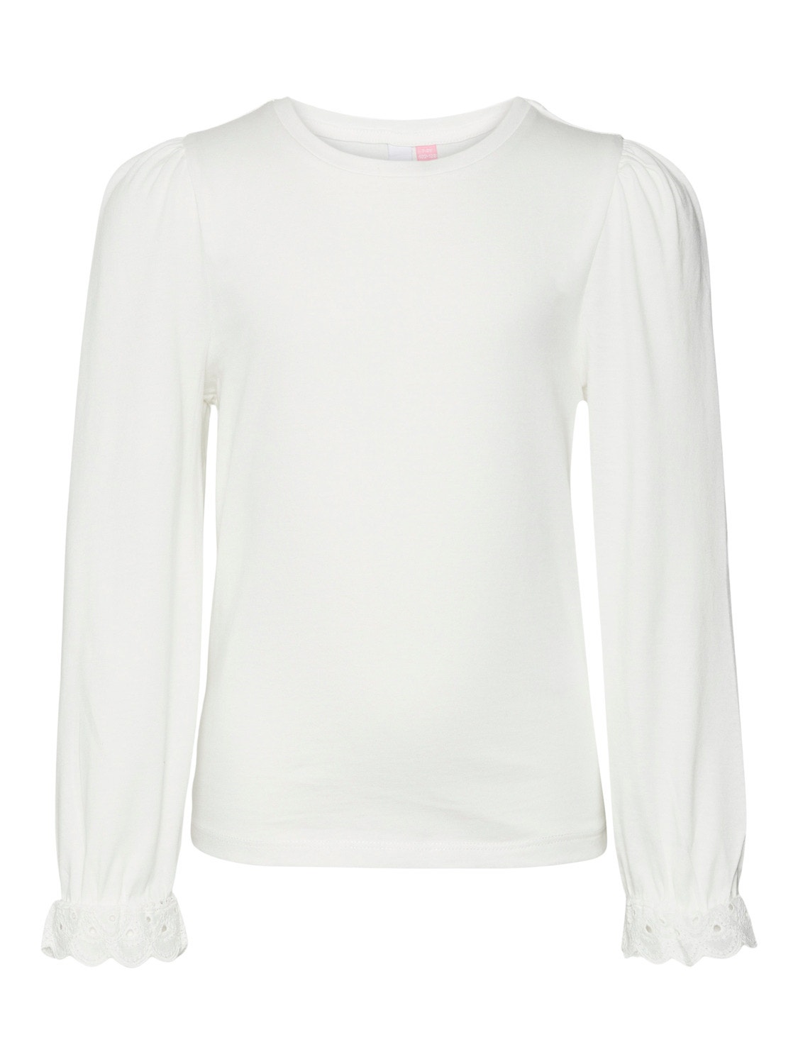 Regular fit O-hals med elastisk kantebånd ærmer T- shirt White Clear | Vero Moda®