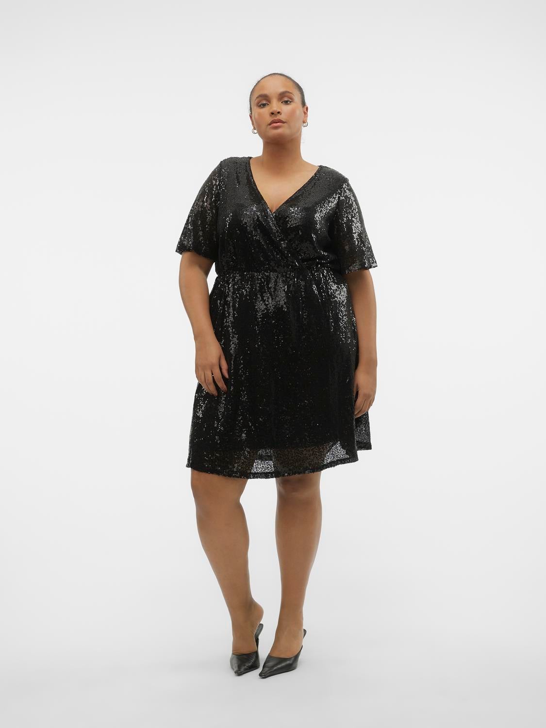 Short sequin dress plus on sale size