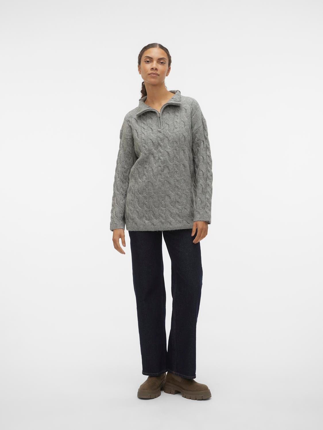 Vero Moda VMPHILINE Pullover -Medium Grey Melange - 10298188