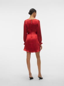 Vero Moda VMBEATRICE Kort klänning -Scarlet Sage - 10298382